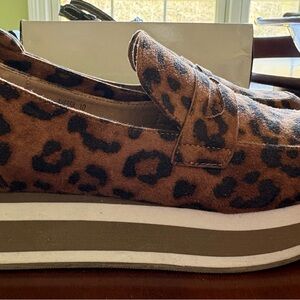 Corkys Leopard Print Platform Wedges in Brown and Black